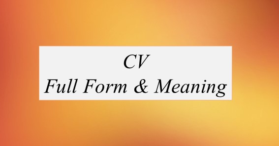 CV Full Form What Is The Full Form Of CV