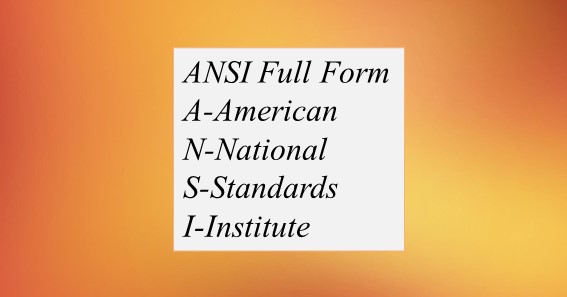 Full Form Of ANSI