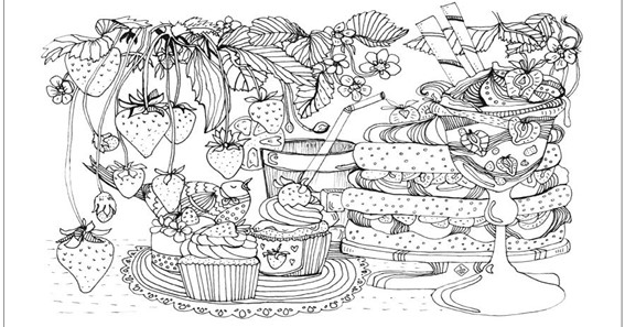 Desserts & Fruit Coloring Pages for a Fresh Tasty Day!