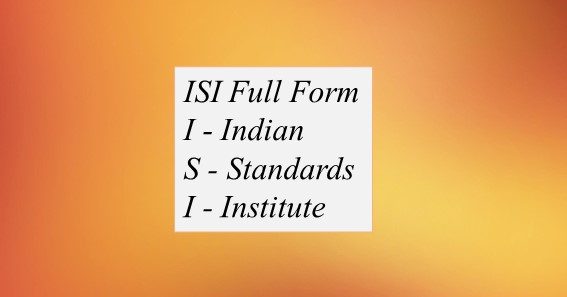ISI Full Form