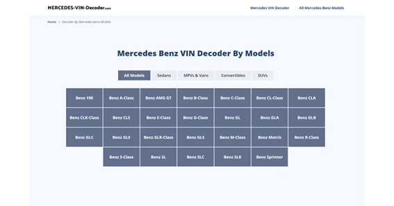 Mercedes VIN Decoder Review: Get Authentic VIN Check And History Report